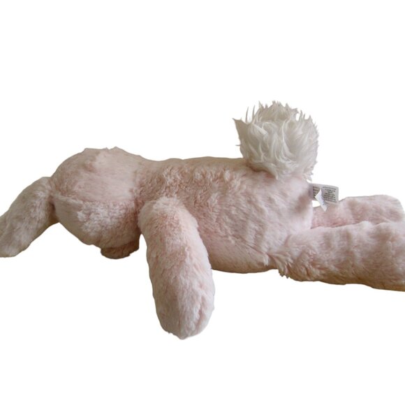 Pottery Barn Plush Bunny Rabbit Pale Pink Fluffy White Tail PBK EASTER GIFT - Picture 3 of 6
